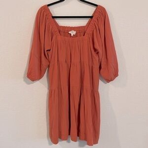 Before You Women Midi Dress Medium Orange Babydoll Cottagecore Coastal Cowgirl